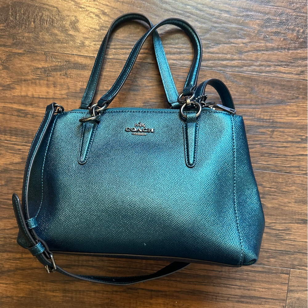 Coach Metallic Teal Crossbody Bag